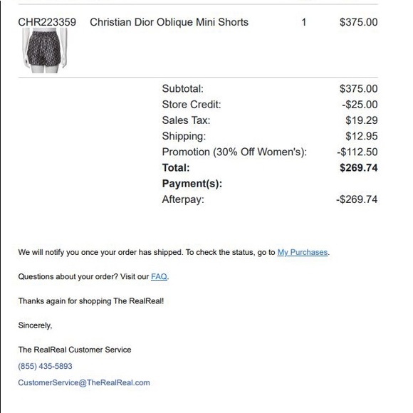 Dior Oblique high waisted shorts with receipt - Picture 6 of 6